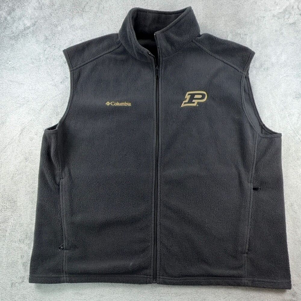 Columbia Purdue Boilermakers Fleece Vest Jacket Men's 2XL NCAA Basketball